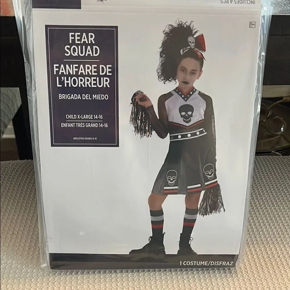 Fear Squad Cheerleader Costume with Skull Design